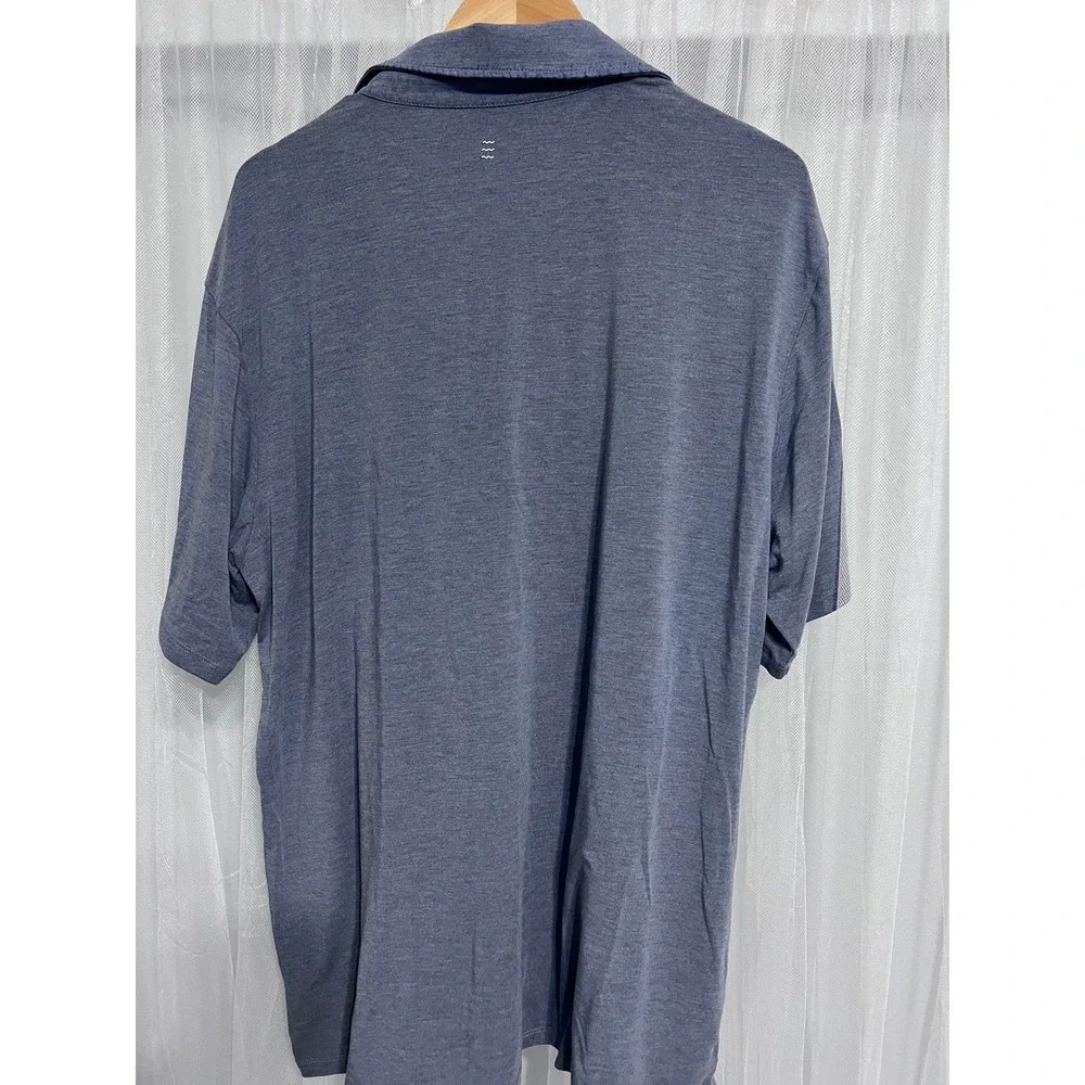 FREE‎ FLY Mens 2XL Blue Short Sleeve Collared Polo Shirt Comfort On Adventure - Picture 3 of 3